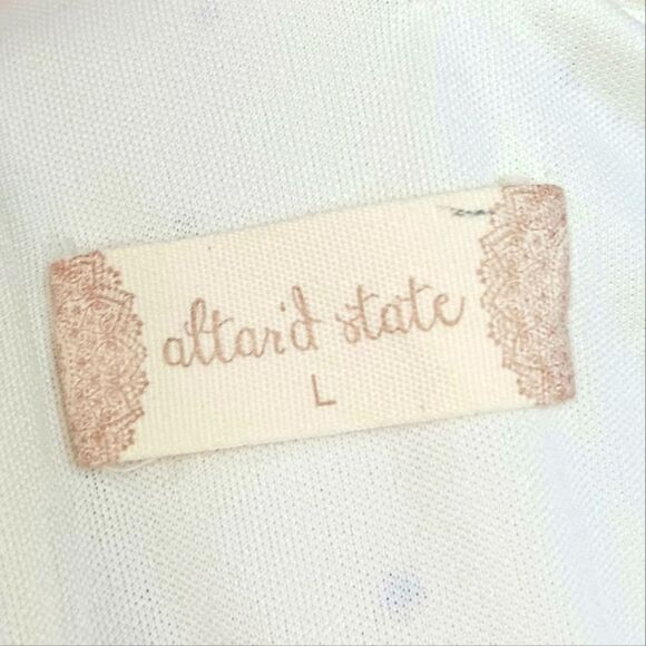 ALTAR’D STATE Women’s Beige Star Print Tiered Mini Dress Size Large NWT - Picture 12 of 13